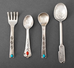 American Southwest Sterling Silver Silverware, 4