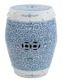 Chinese Blue & White Porcelain Garden Seat