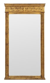 Italian Greek Key Motif Giltwood Pier Mirror