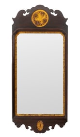 Chippendale Style Parcel Gilt Mahogany Wall Mirror