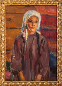 Fedor Kascheev "Railja" Oil on Board, 1958