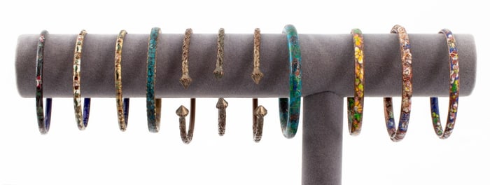 Chinese Cloisonne & Bronze Bracelets, 11