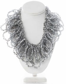 Vilaiwan Tripe Strand Beaded Ruffle Necklace