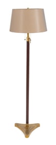 Visual Comfort & Co. Brass Leather Wrapped Lamp