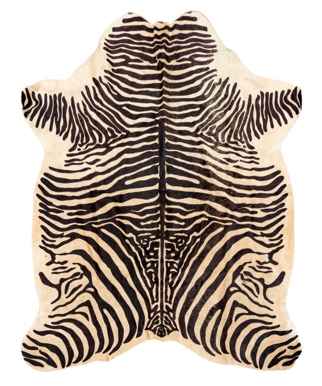 Brazilian Zebra Print Cowhide Rug, 6' 11 x 6' (1 of 6)