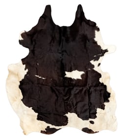 Black and White Cowhide Rug, 7' x 6' 9"