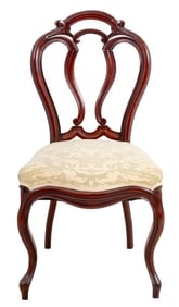 Victorian Walnut Balloon Back Chair, 19th C.