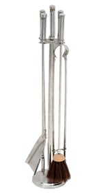 Art Deco Chrome Fireplace Tools, 5 Pcs.