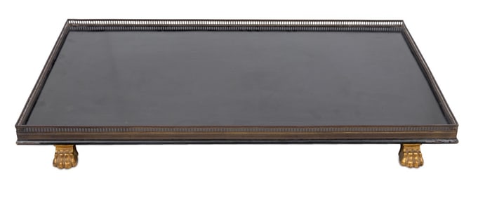 Large Ebonized Galleried Tray