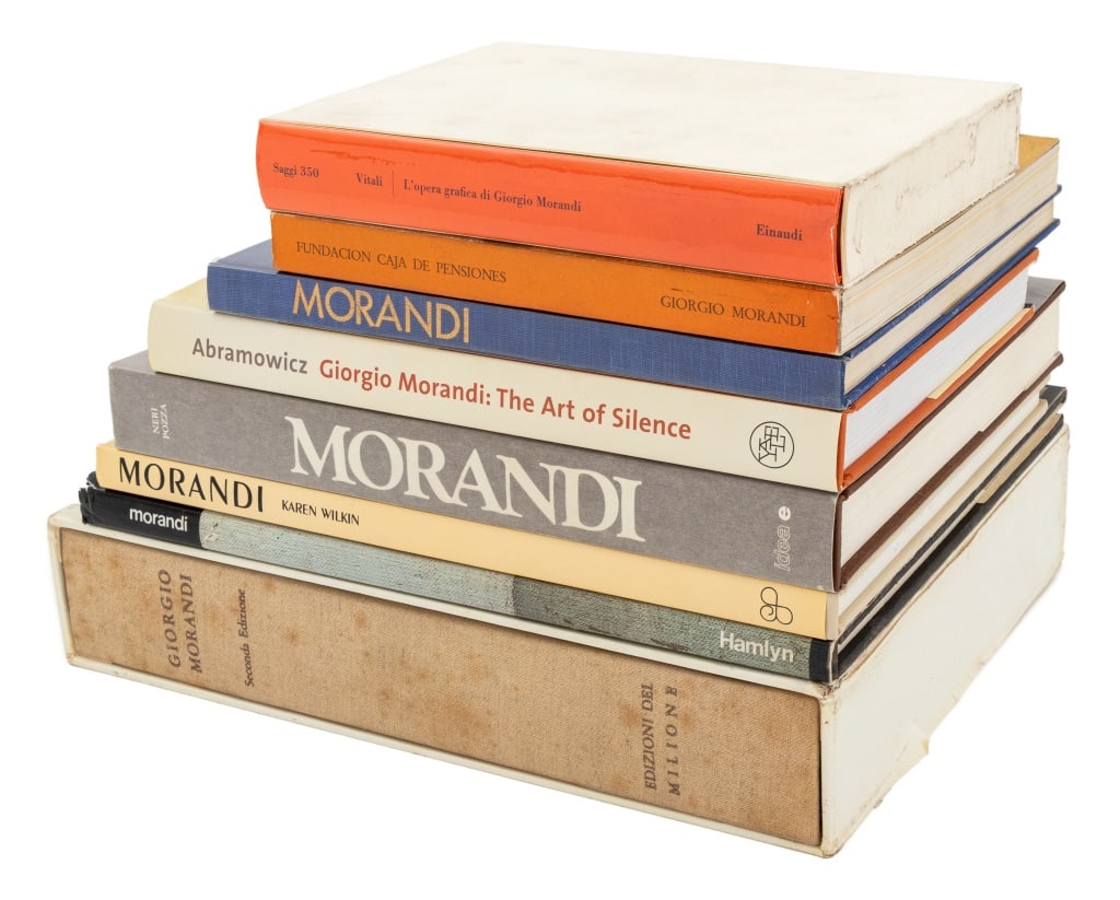 Books on Italian Painter Giorgio Morandi, 8: Collection of Eight Books on Painter and Printmaker Giorgio Morandi, both English and Italian texts, comprising: Abramowicz, Janet "Giorgio Morandi: The Art of Silence", Vitali, Lamberto, Italian text