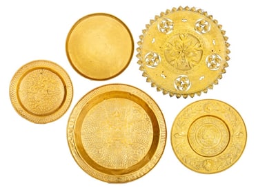 Embossed & Engraved Brass Chargers, 5
