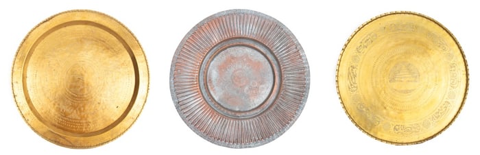 Embossed & Engraved Copper & Brass Chargers, 3