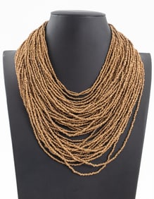 Donna Karan Multi-Strand Gold-Tone Bead Necklace