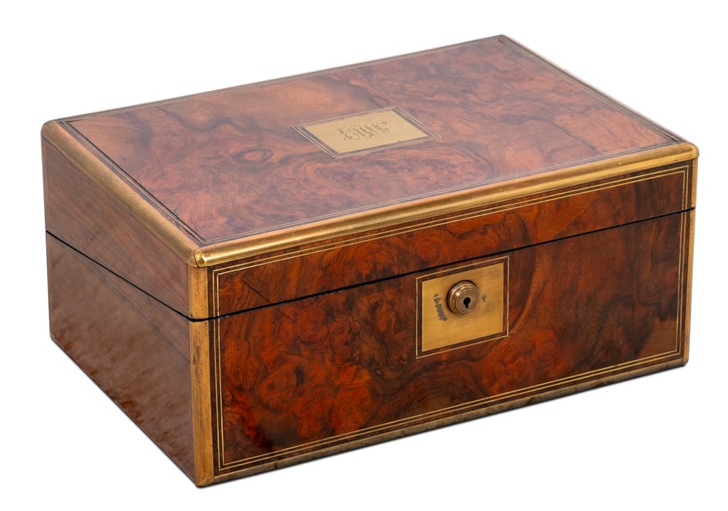 Victorian Burr Walnut Writing Box, ca. 1860 (1 of 5)