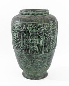 Large Ceramic Green Glazed Ceramic Vase