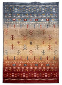 Multicolored Gradient Carpet, 6.5' x 9.5'