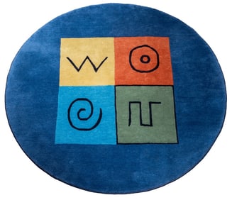 Postmodern Abstract Circular Rug