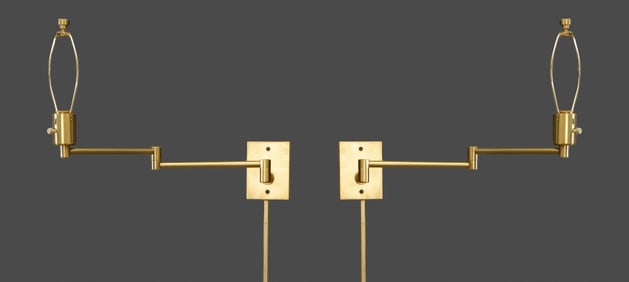 Hansen x Metalarte Brass Swing-Arm Sconces, Pair