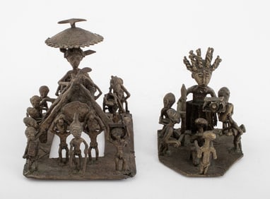 African Ashanti Bronze Figural Group Sculptures