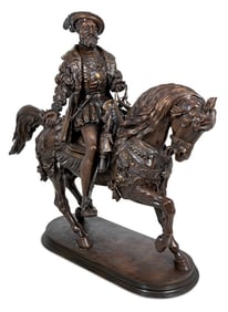 Louis Marie Moris "Francois I" Equestrian Bronze