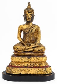 Thai Rattanokosin Buddha Gilt Bronze Sculpture