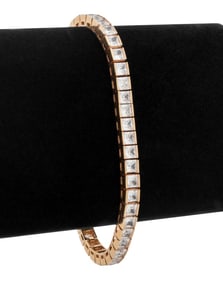 14K Yellow Gold CZ Line Bracelet