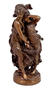 Hippolyte Moreau "Consolation" Patinated Bronze