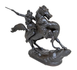 Karl Kiss "Amazonian Fighting a Tiger" Bronze