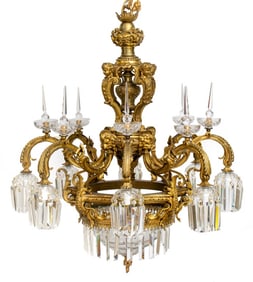 Caldwell Attr. Gilded Age Gilt Bronze Chandelier