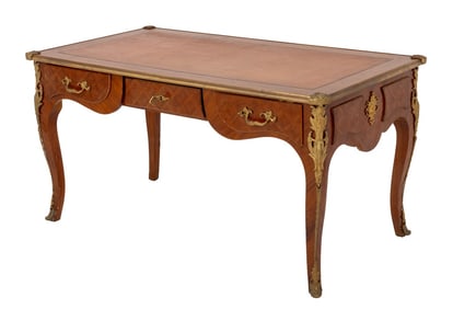 Louis XV Style Gilt Metal and Kingwood Bureau Plat