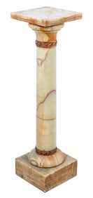 French Gilt Metal Mounted Banded Onyx Pedestal