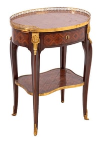 Louis XV Style Kingwood and Marquetry Lamp Table