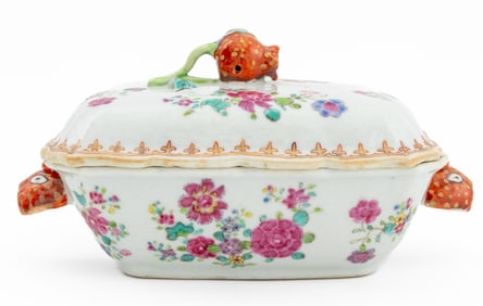 Chinese Export Famille Rose Porcelain Sauce Tureen