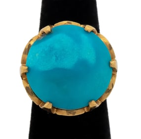 14K Yellow Gold Turquoise Ring