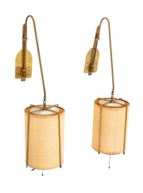 Paavo Tynell Brass Pendant Sconces, Pair