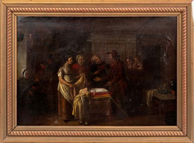 Ferdinand Fagerlin Attr. Interior Scene Oil, 19 C.