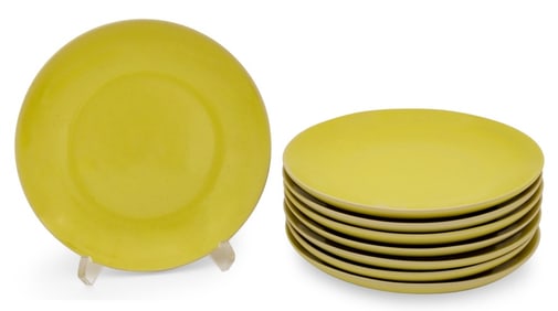 Rupert Spira Yellow Glazed Stoneware Plates, 8