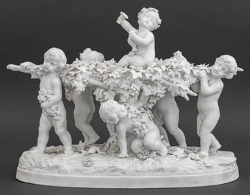 French Biscuit Porcelain Figural Centerpiece