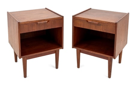 Maurice Villency Teak End Tables, Pair