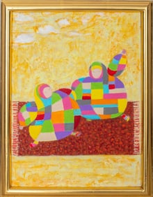 Kayo Lennar "Petit Tapis #4" Oil on Canvas, 1999