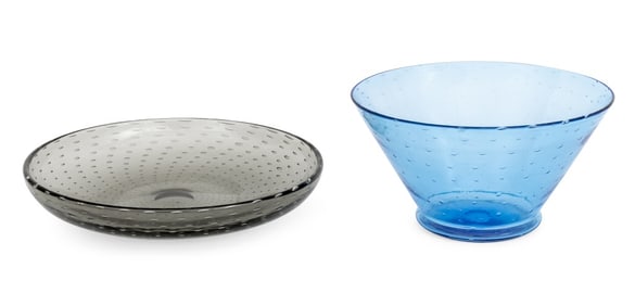 Carl Erickson Controlled Bubble Glass Bowls, 2