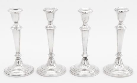 Gorham Sterling Silver Weighted Candlesticks, 4