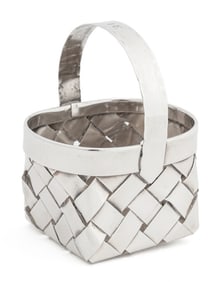 Cartier Sterling Silver Woven Basket