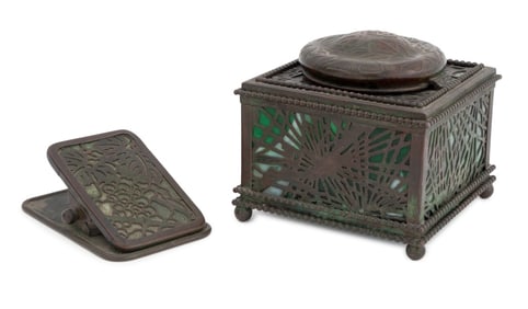 Tiffany Studios Glass & Copper Desk Accessories, 2