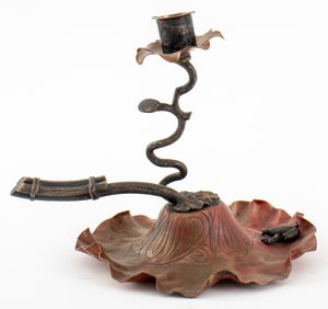 Aesthetic Movement Mixed Metal Chamberstick