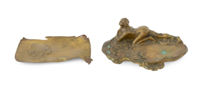 Art Nouveau Figural Gilt Bronze Articles, 2