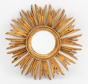 Modern Giltwood Starburst Mirror