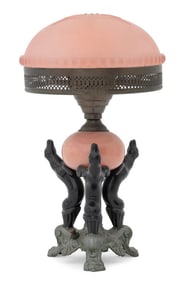 Louis Albert Carvin Style Art Deco Glass Lamp