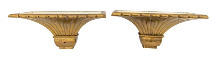 Chapman Fluted Brass Wall Sconces, Pair