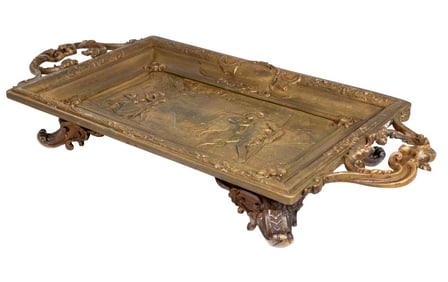 Marcel Debut Bronze Rectangular Two Handle Tray